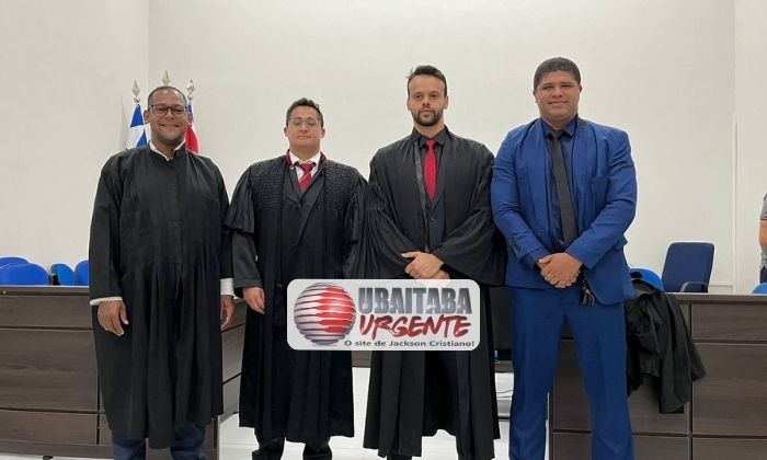 Cleiton Confessor (Defesa), Luiz Eduardo (Promotor), George Cordeiro (Juiz) e Iremar Silveira (Defesa)