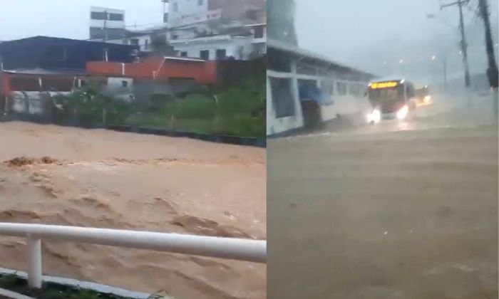 Chuvas provocam alagamentos e deslizamentos de terra na cidade de Ilhéus