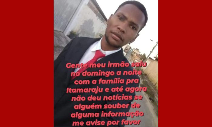  Joelson Conceição estava desaparecido com sua família. 