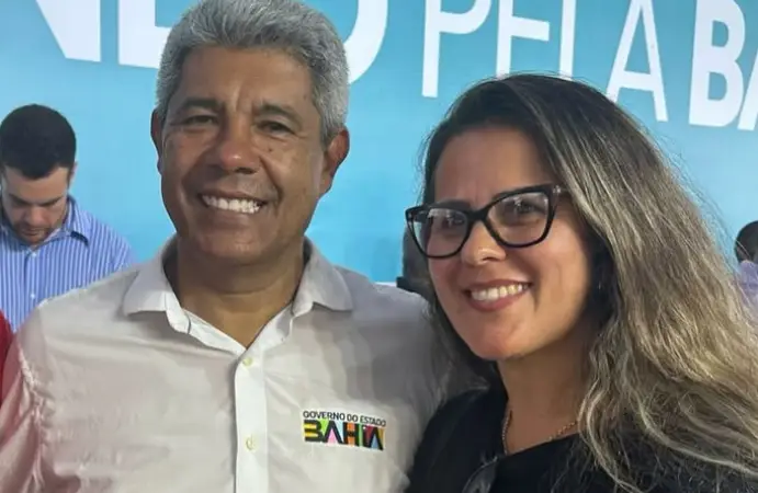 Thaise Andrade e o governador Jerônimo Rodrigues.