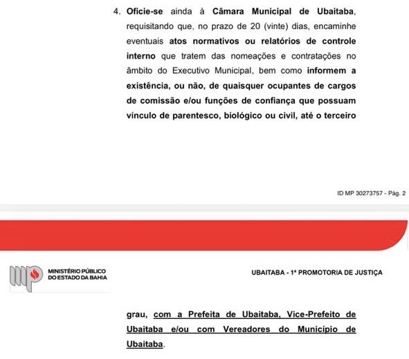 Portaria do Ministério Público — Crédito: Reprodução