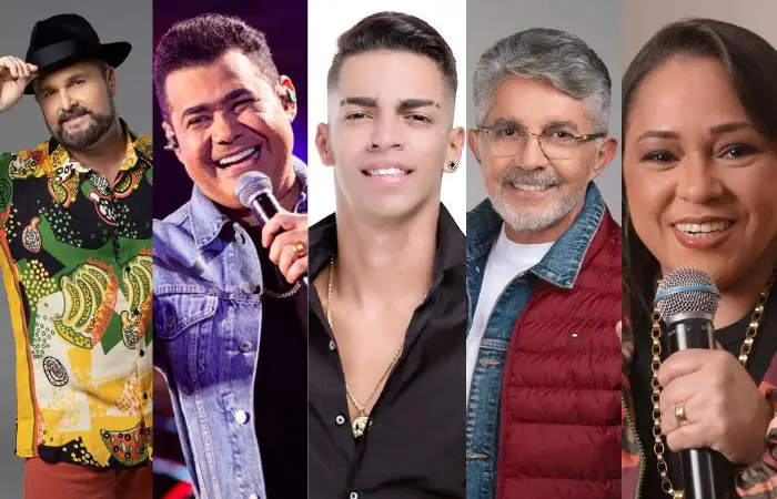 Estakazero, Batista Lima, Deivinho Novaes, Adelmario Coelho e Raquel dos Teclados.